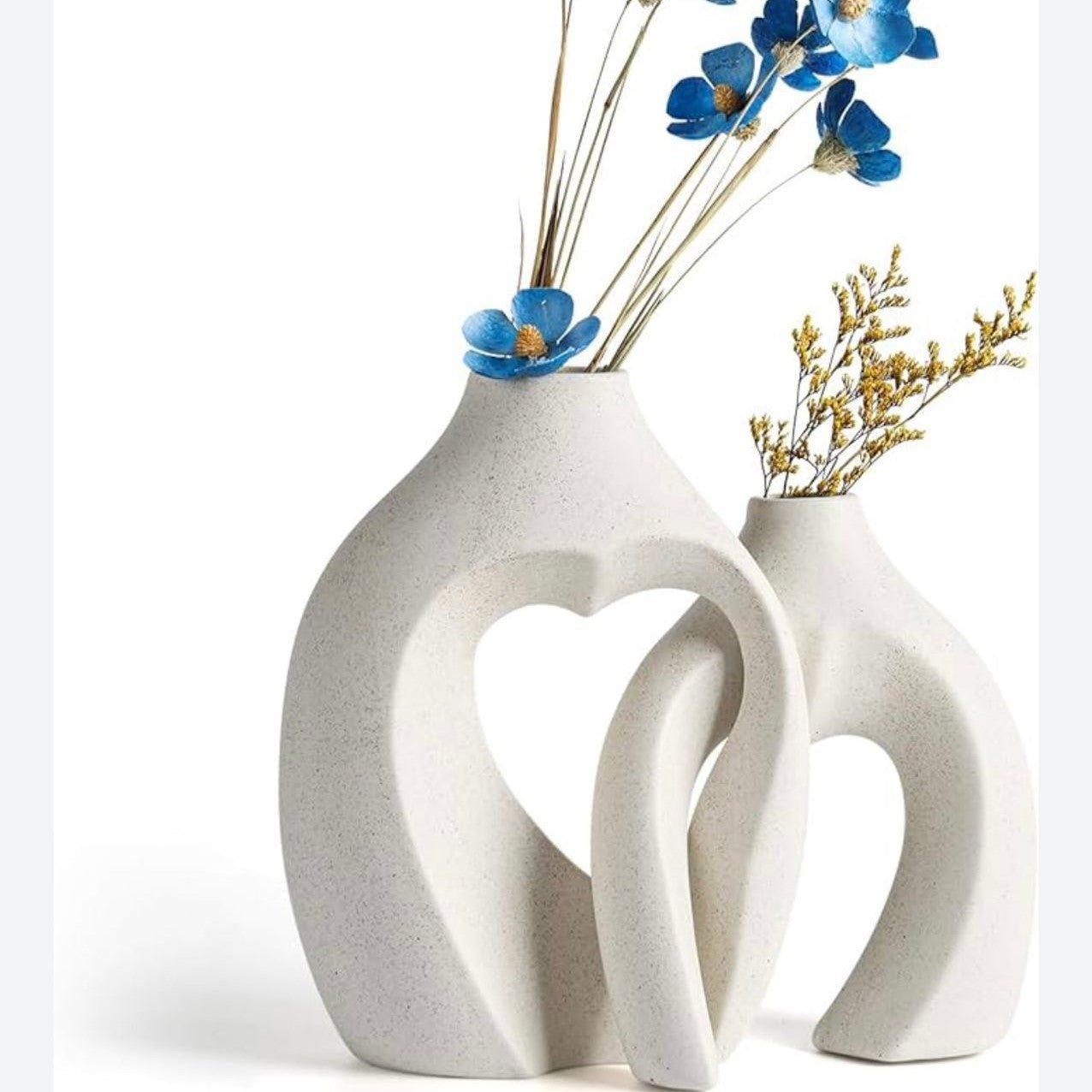Ceramic Couple Heart Vase